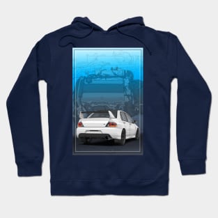 Evo 9 Illustration with 4G63 engine Hoodie